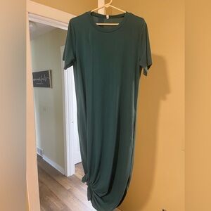 Elegant Green T-Shirt Dress